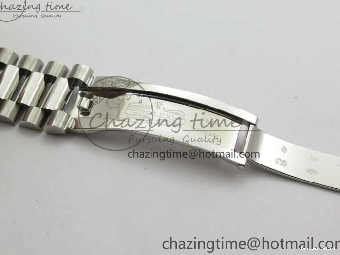 0417 SoftTouch Day-Date 40mm 228239 BP New Dial Version 904 SS Ice Blue T Crystal Markers Dial on SS President Bracelet A 2822